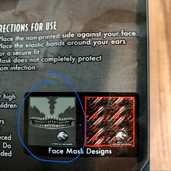 3/$15 NEW Kids Face Mask Jurassic World UNISEX - Picture 5 of 11